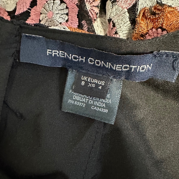 French Connection Lace Astrida 3D Embroidered Floral Mod XS Eur Black Size 4 US - Picture 16 of 16